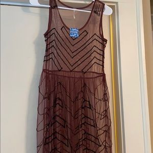 Free people mesh beaded tunic